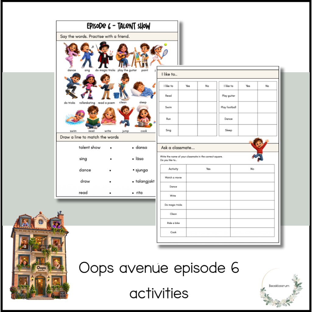 Oops avenue – episode 6 activities