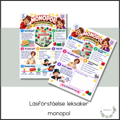Läsförståelse leksaker - monopol