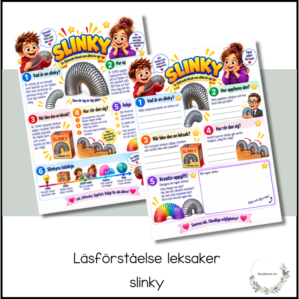 Läsförståelse leksaker – slinky
