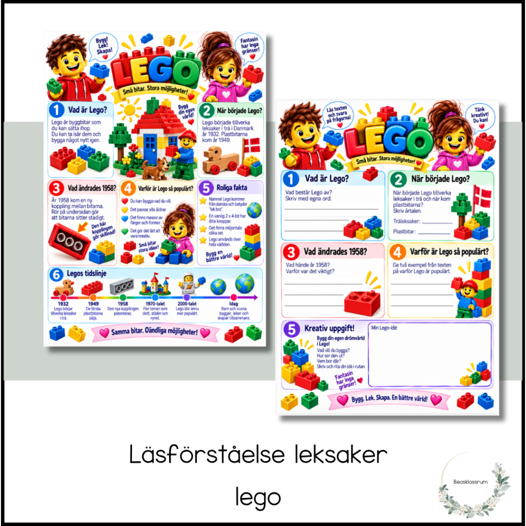 Läsförståelse leksaker – lego