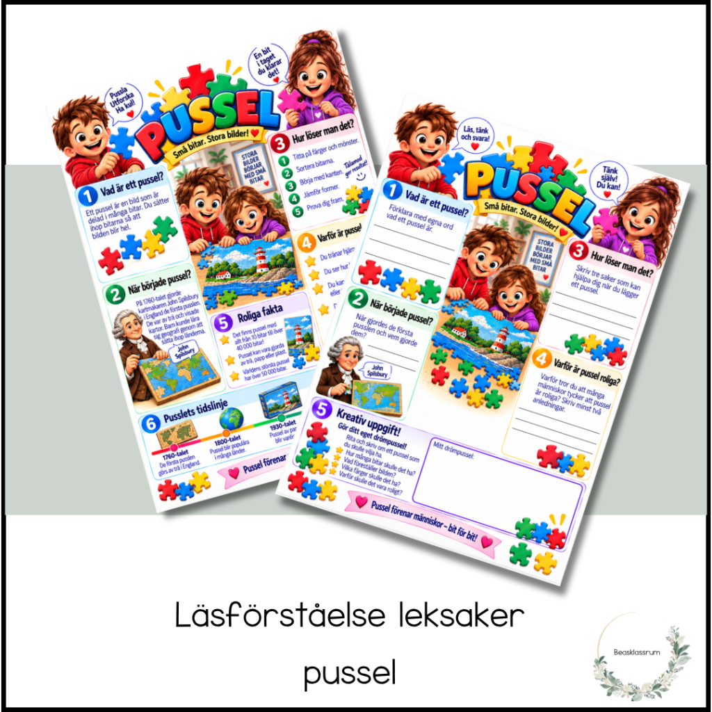 Läsförståelse leksaker – pussel