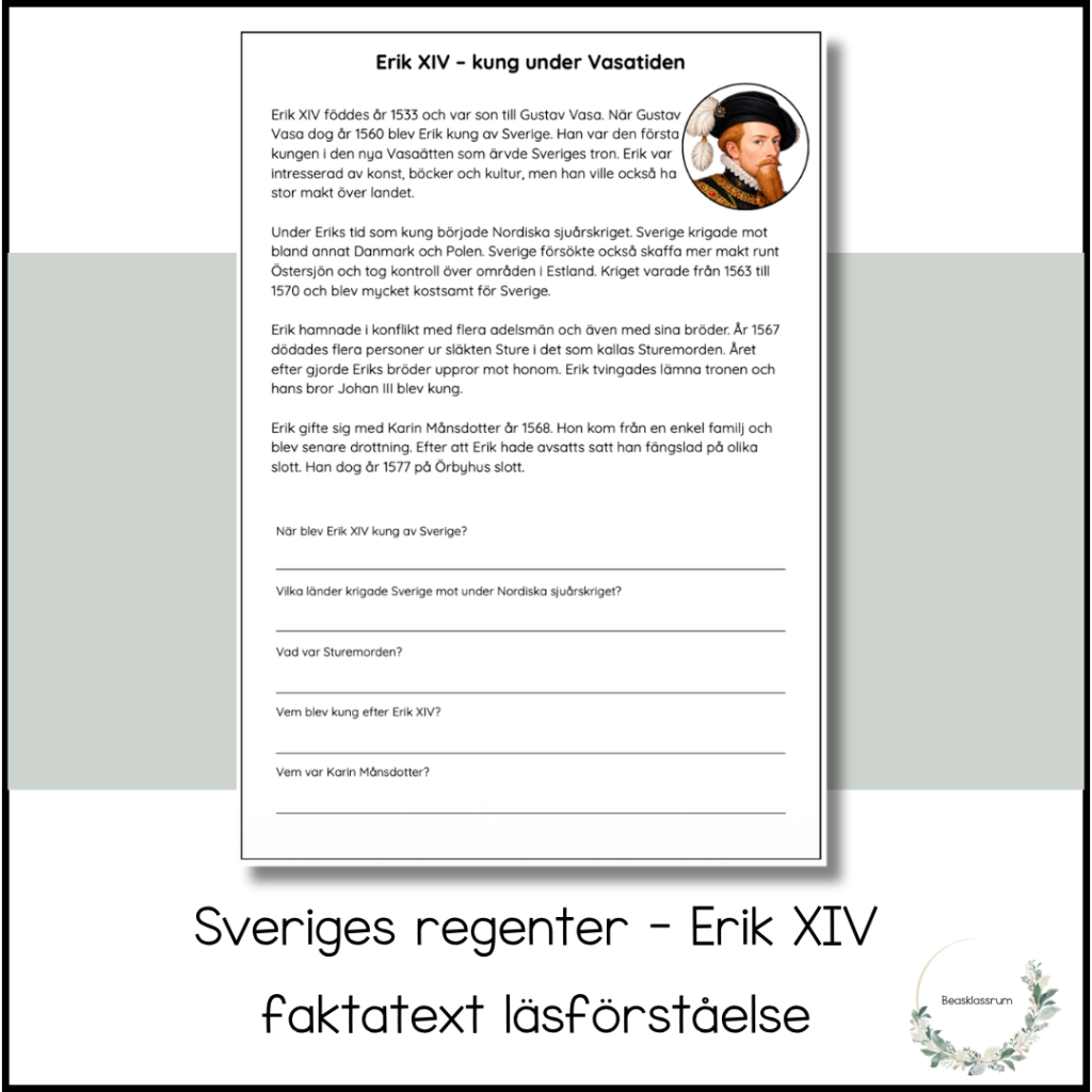 Sveriges regenter – Erik XIV