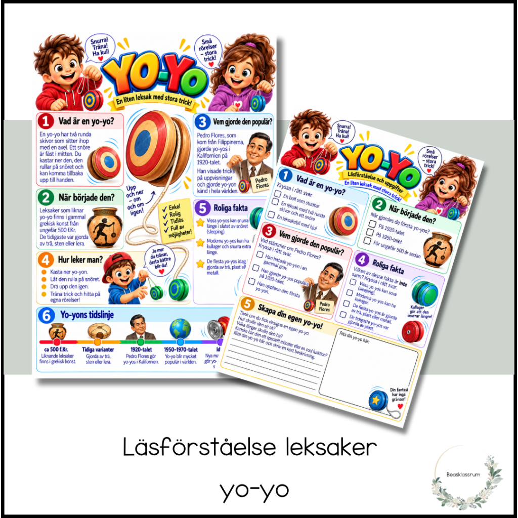 Läsförståelse leksaker – yoyo