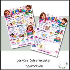 Läsförståelse leksaker - bokmärken