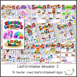 Läsförståelse leksaker 2 - arbetshäfte 14 texter