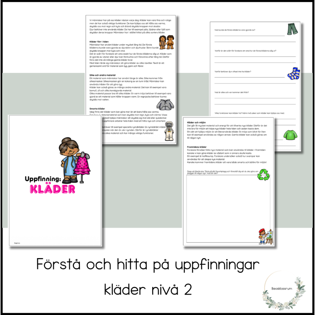 Förstå och hitta på uppfinningar – kläder nivå 2