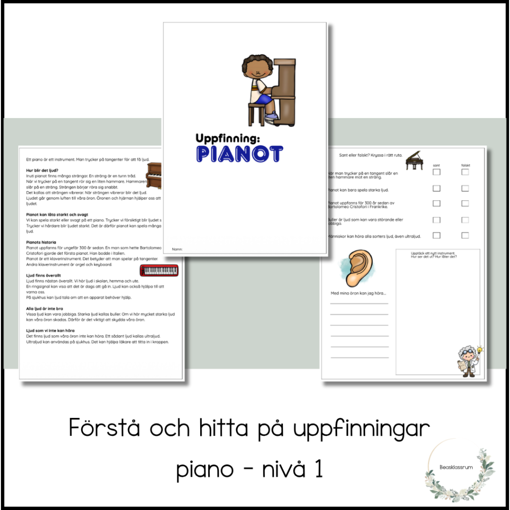Förstå och hitta på uppfinningar – piano nivå 1