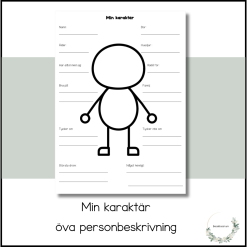 Min karaktär - träna personbeskrivning