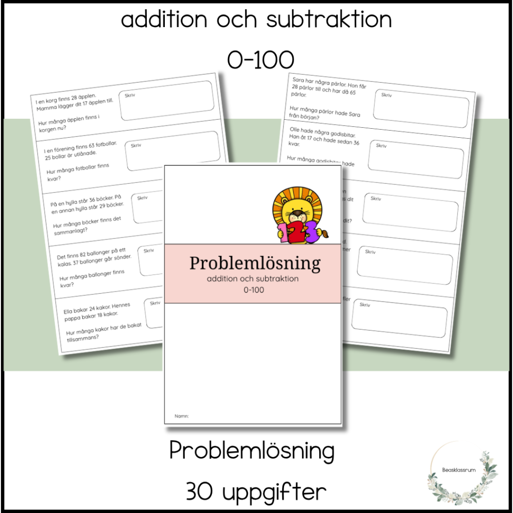 Problemlösning addition/subtraktion 0-100