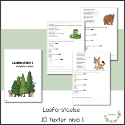 Läsförståelse med skogsdjuren - nivå 1