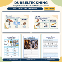 Dubbelteckning – komplett arbetsområde med presentation och 95 arbetsblad