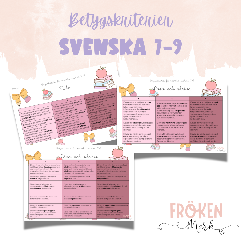 Betygskriterier för svenska årskurs 7-9