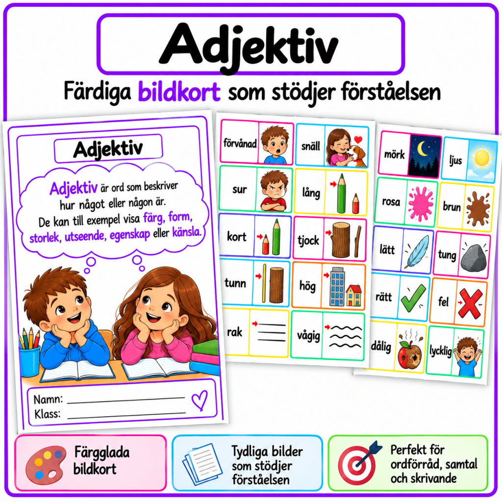 Bildstöd adjektiv – yngre elever