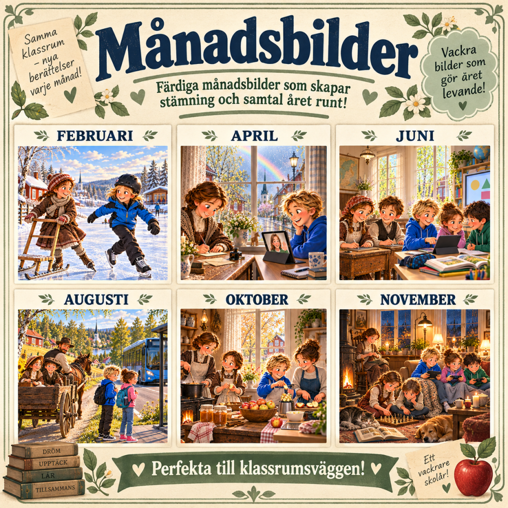 Månadsbilder Barn förr och nu
