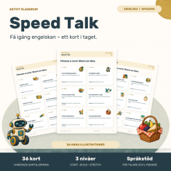 Speed Talk – 36 samtalskort på engelska med rundor på 1 minut