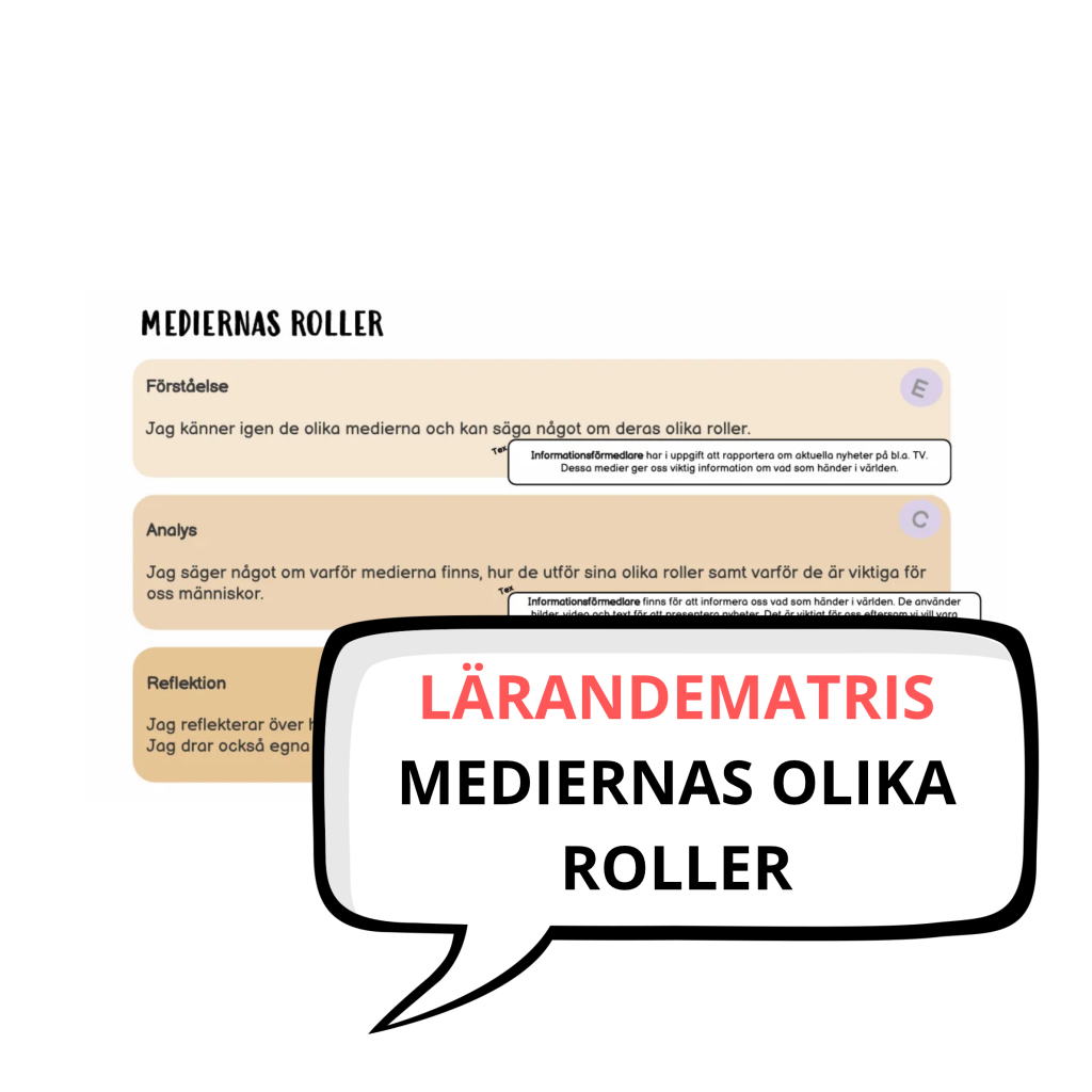 Lärandematris – Mediernas roller