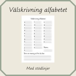 Välskrivning alfabetet med stödlinjer