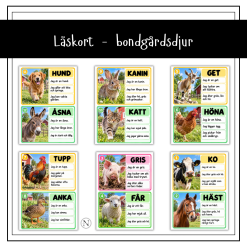 Läskort - bondgårdsdjur