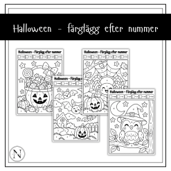 Halloween - färglägg efter nummer