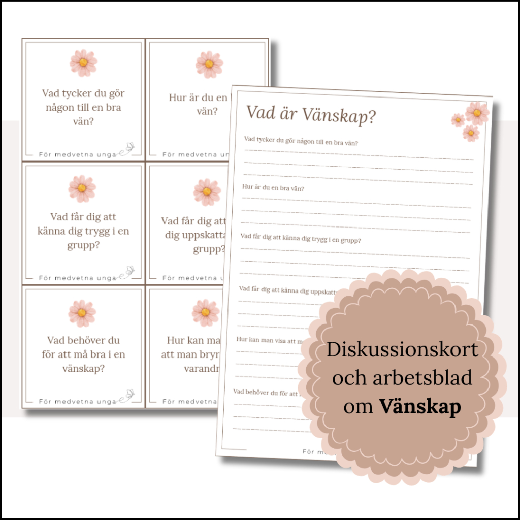 Vänskap: Samtalskort och arbetsblad