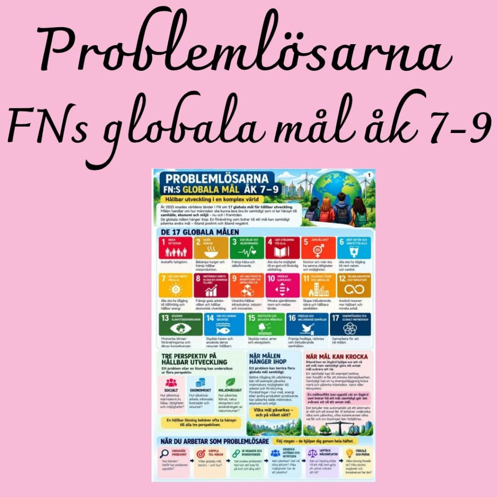 FN:s globala mål – Problemlösning och hållbar utveckling | Åk 7–9