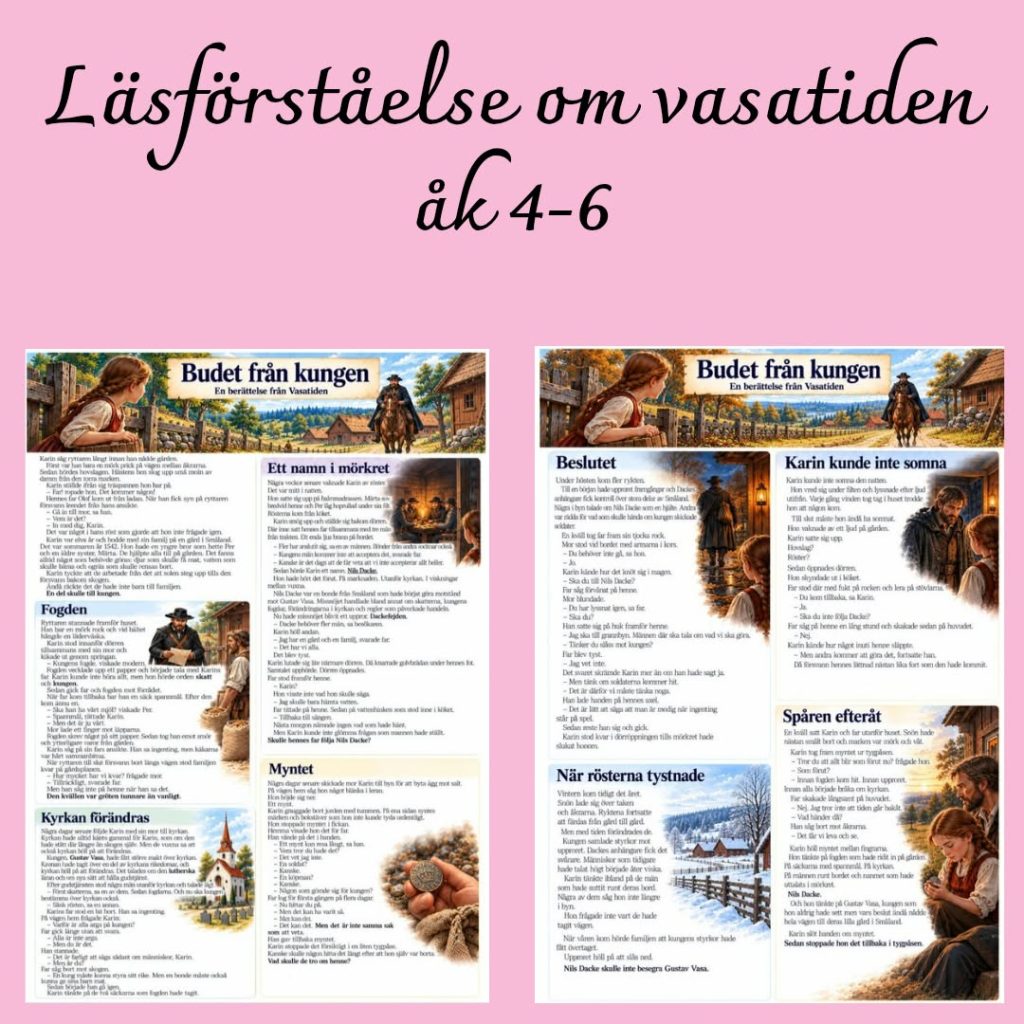 Budet från kungen – Läsförståelse om Vasatiden och Dackefejden