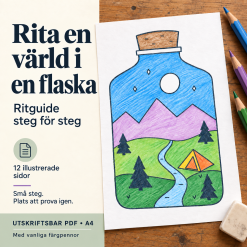 Rita en värld i en flaska | Ritguide steg för steg i bild åk 4–6