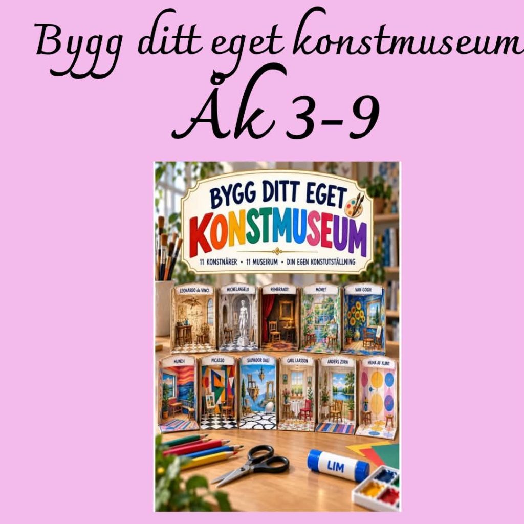 Bygg ditt eget konstmuseum – 11 konstnärer, bildanalys & skapande | Åk 3–9