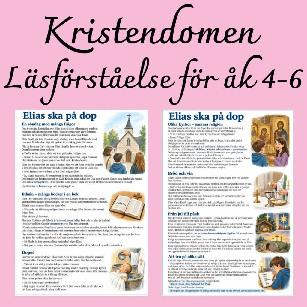 Kristendom – läsförståelse med frågor och facit | Religion åk 4–6