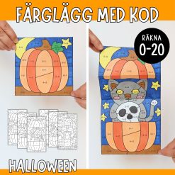 Färglägg med kod (räkna 0-20) - Halloween