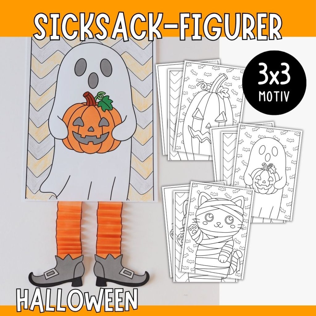 Halloweenpyssel – Figurer med sicksackben