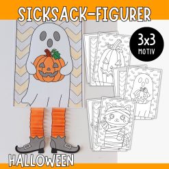 Halloweenpyssel - Figurer med sicksackben