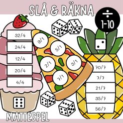 Slå & räkna - 10 divisionsspel med division 1–10