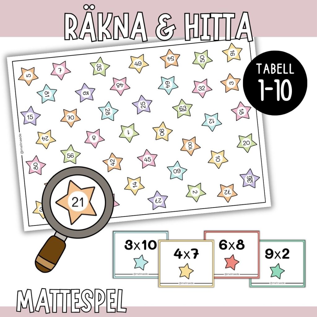 Räkna & hitta – Mattespel med multiplikation 1-10