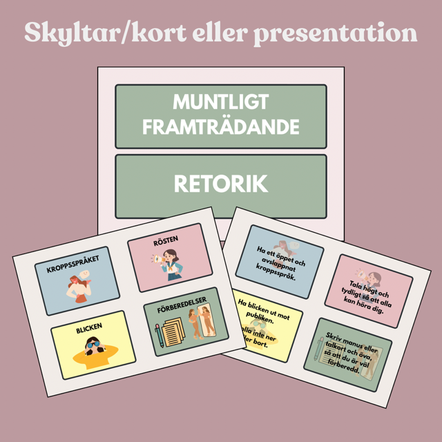 Muntligt framträdande skyltar eller enkel presentation