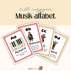 Musik-alfabet till vägg