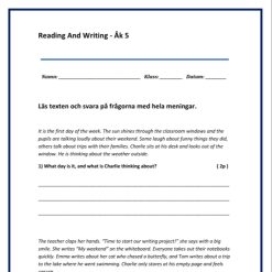 Kartläggning Engelska åk 5 – Reading & Writing