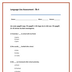 Kartläggning Engelska åk 4 – Language Use (Uppdaterad HT26)