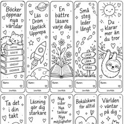 Bokmärken/läslinjaler att färglägga