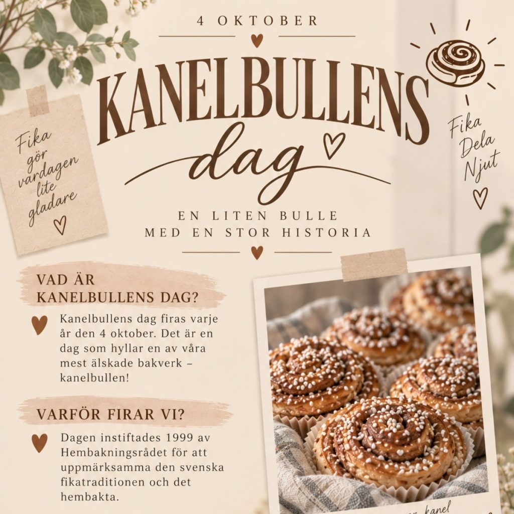 En bild & läsförståelse om kanelbullens dag