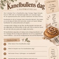 En bild & läsförståelse om kanelbullens dag