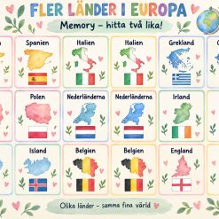 Världsdelarna och länder i Europa memory!