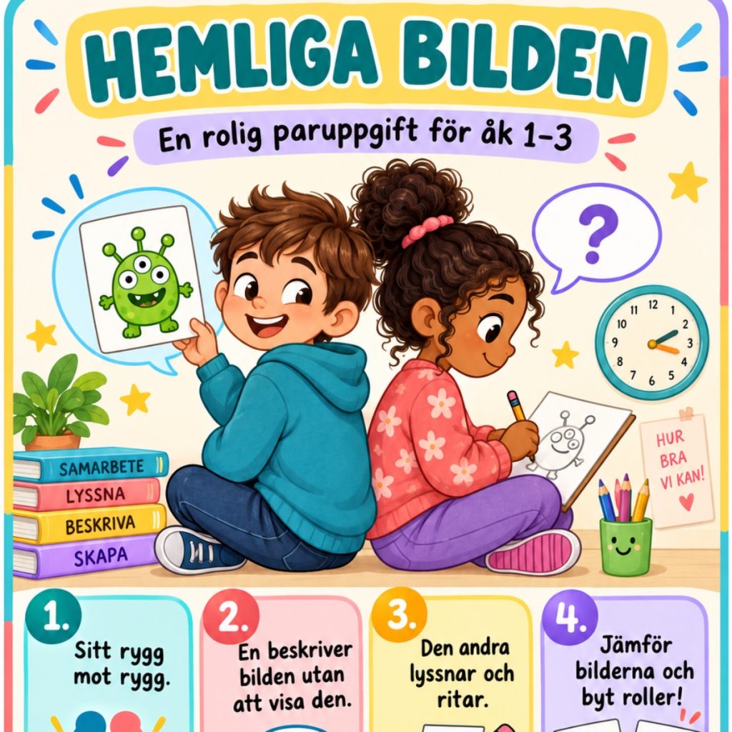 Hemliga bilden – rolig paruppgift för åk 1–3