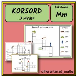 KORSORD i flera nivåer - bokstaven M