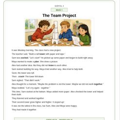 Engelsk läsförståelse med ljudfiler – The Team Project (3 nivåer, kapitel 4)
