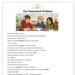 Engelsk läsförståelse med ljudfiler - The Homework Problem (3 nivåer, kapitel 6)
