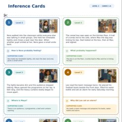 48 Inference Cards Level 2 - Träna inferenser och läsförståelse i engelska - Åk 4-6