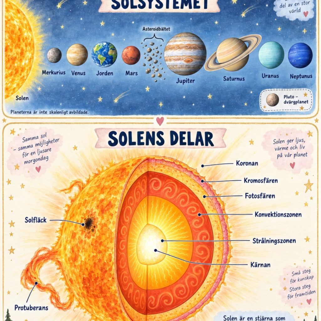 Solsystemet och solens delar!