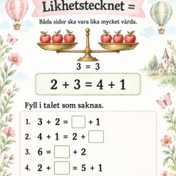 Likhetstecken, större än och mindre än.