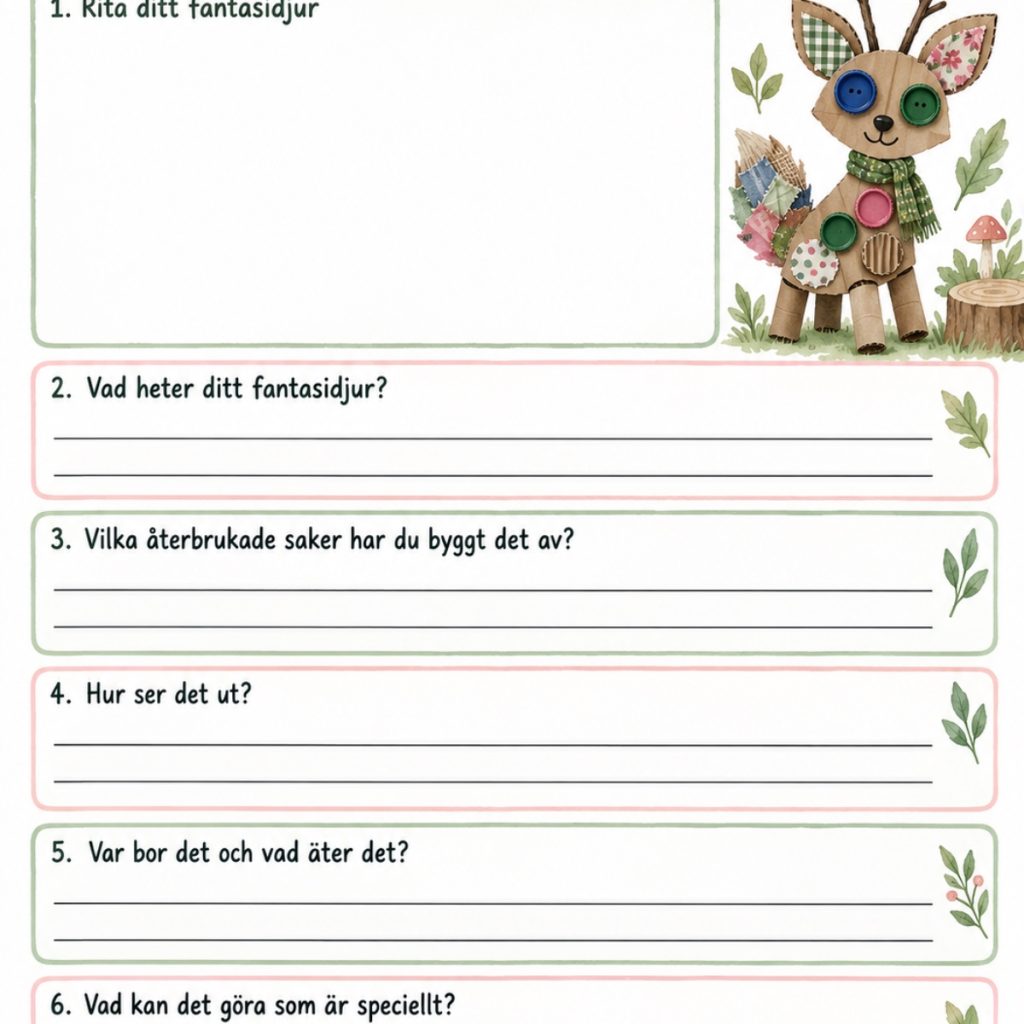 Fantasidjur av återbruksmaterial!